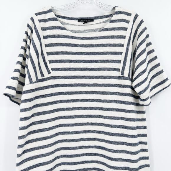 Banana Republic Striped Shift Dress Short Sleeve Pockets Casual Womens Size Med - Picture 4 of 12